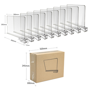 Trong suốt Acrylic Kệ Brochure chủ móc 10-pcs gỗ nhựa ngăn tủ cho tủ quần áo tủ - Product Image 2