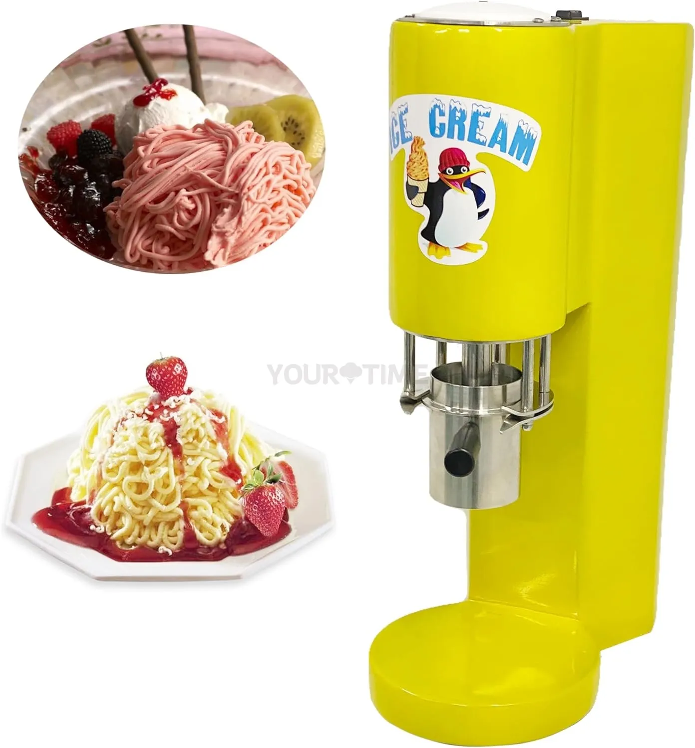 YourTime máquina de sorvete em forma de macarrão italiano máquina de sorvete macarrão macio para fazer sorvete de massa