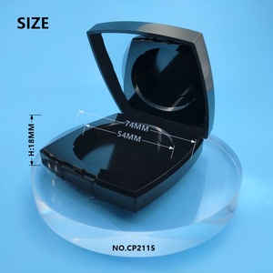 Luxury Black Double Layer <strong>Compact</strong> Pressed Plastic Box Square Shape Empty <strong>Compact</strong> Case with Mirror OEM&amp;ODM Product Genre - Product Image 6