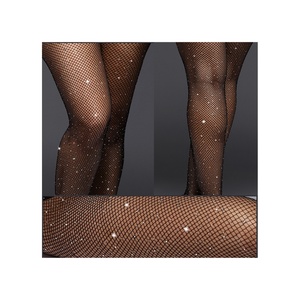 Medias de red de diamantes de imitación brillantes sexis para mujer, medias de malla brillantes, pantimedias de lentejuelas transparentes para fiesta de club nocturno - Product Image 1