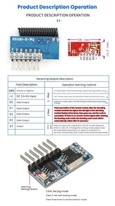 Modulo decodificatore di codice per telecomando Wireless315Mhz 433Mhz RF modulo ricevitore e trasmettitore 7 canali modulo di apprendimento