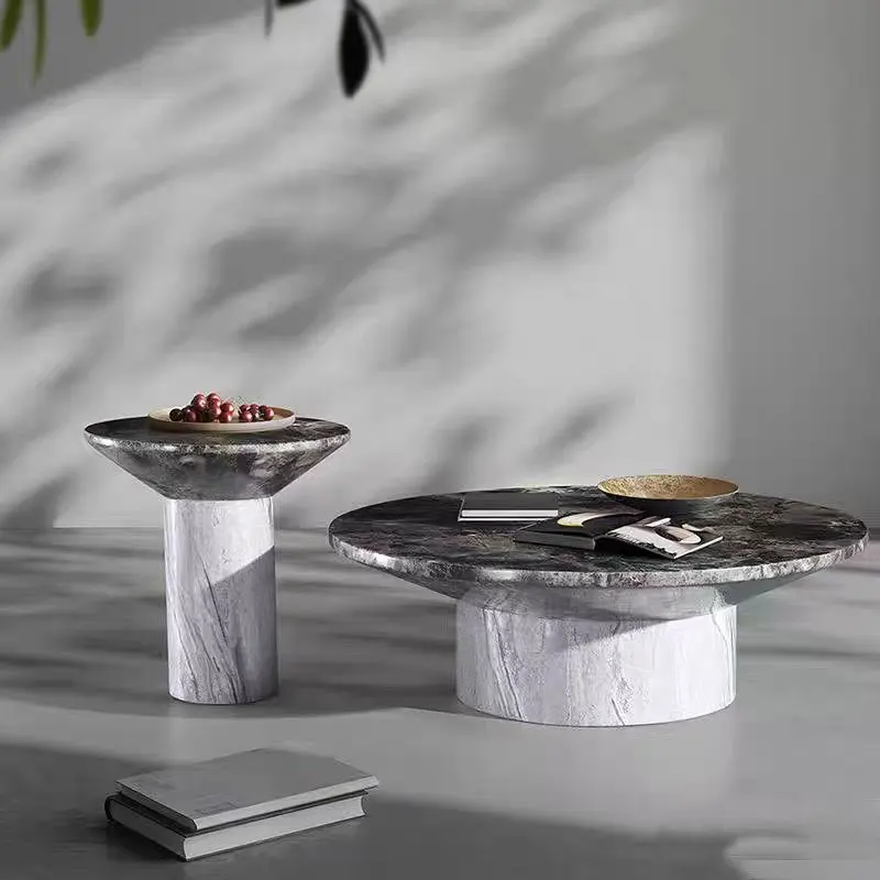 Mobili in pietra viola tavolino basso plinto in marmo soggiorno di lusso naturale personalizzato Calacatta viola tavolino da caffè