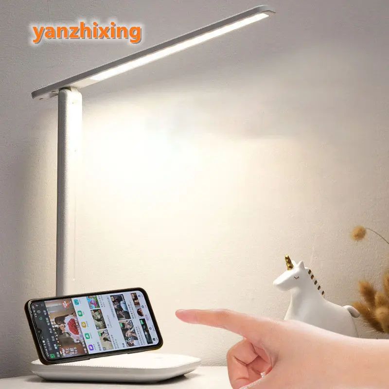 [Free Sample] OEM Black Table Lamp LED Night Light 3 Brightness Adjustable Study Reading USB Student Charging Desk Mobile Stand