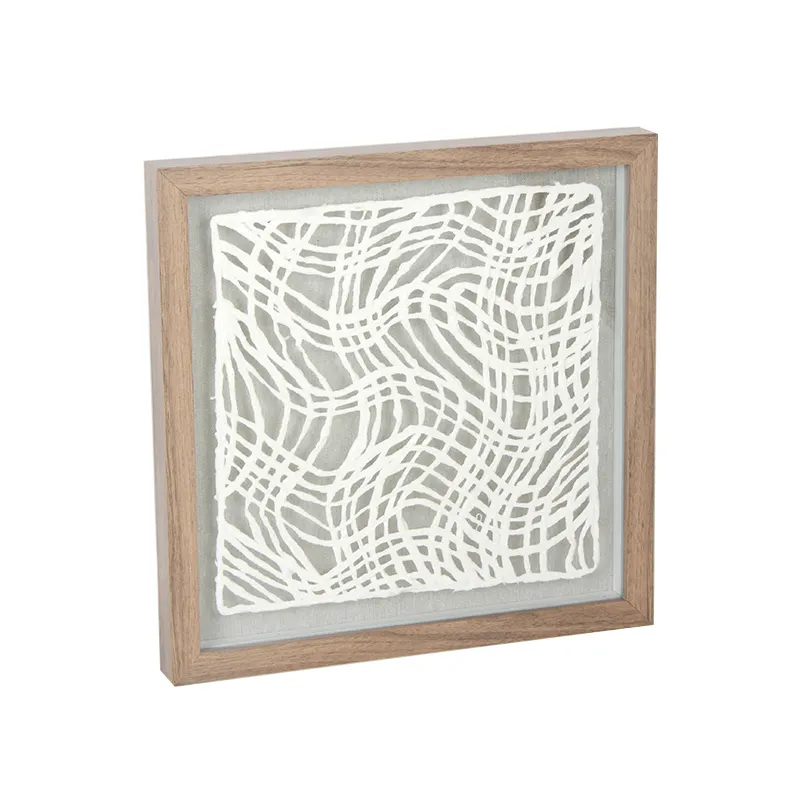 Caja de sombra de madera de 13x13 pulgadas, marco de madera de MDF, papeles de lujo, arte para fondo, diseños modernos