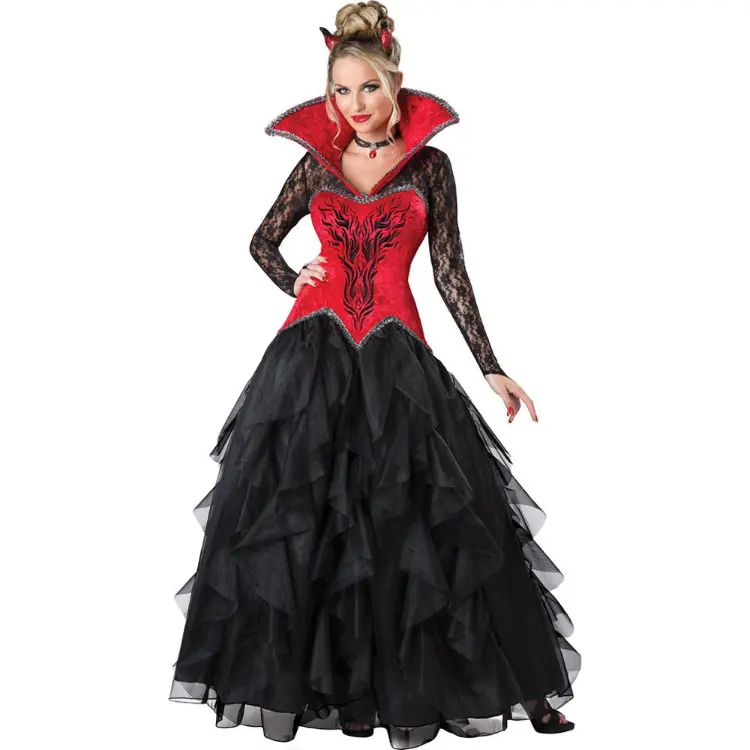 Fantasia sexy feminina de vampiro e halloween, traje de festa à fantasia de vampiro, gótico, traje de cosplay