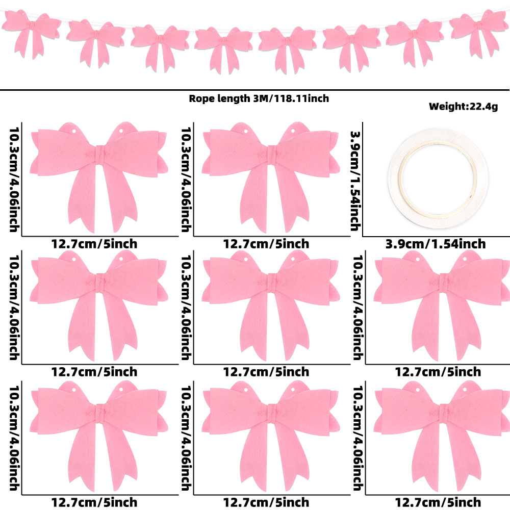 3m wire-pink felt bow style