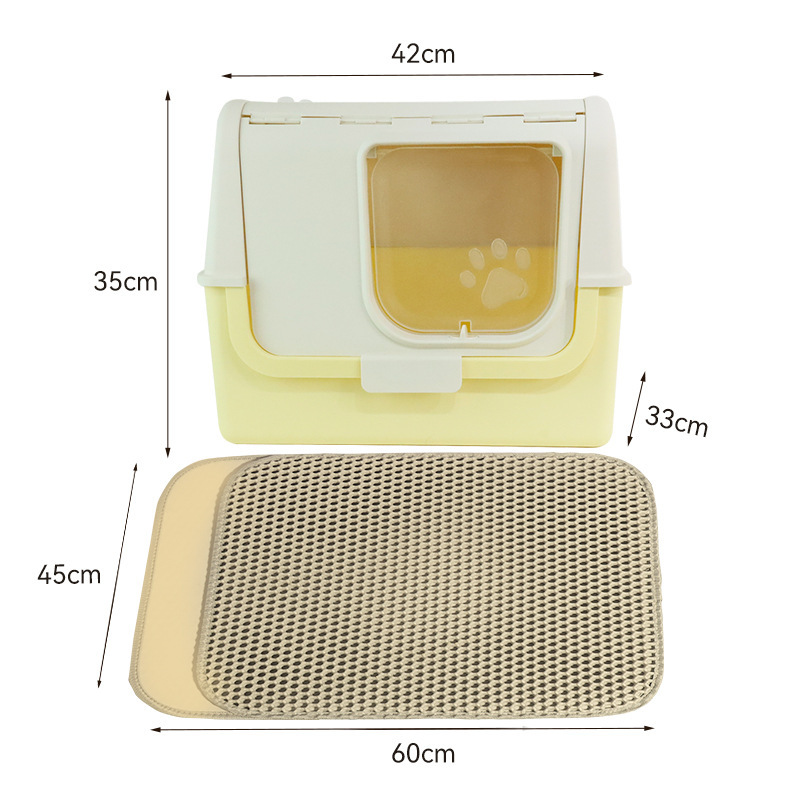 Yellow with Cat Litter Mat