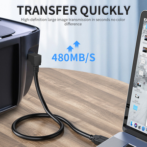 用于打印机/扫描仪/计算机的USB 2.0 a型至b型90度角数据打印机电缆 - Product Image 4