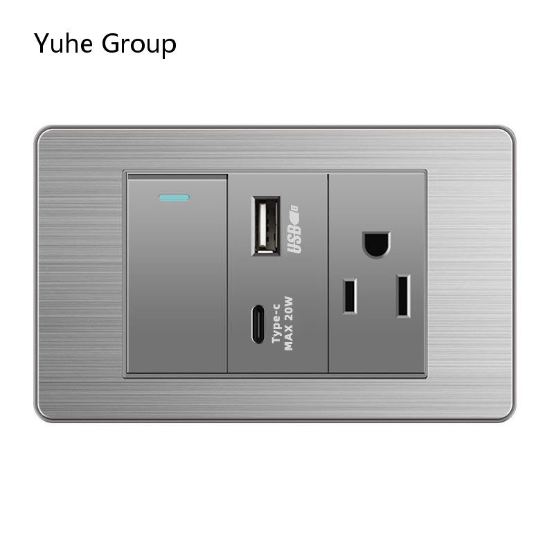 1gang+USB+3-hole