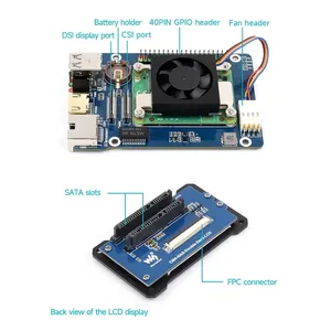 Raspberry Pi CM4 modulo di calcolo NAS custodia in metallo Home Server di archiviazione di rete doppia interfaccia SATA 2 pollici LCD personalizzato