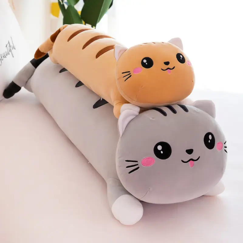 Vendita calda di 110cm peluche peluche giocattolo lungo gatto Kawaii cartone animato cuscino peluche cuscino gatto