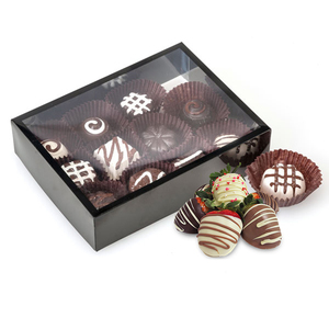 Wholesale <strong>Custom</strong> Transparent <strong>Window</strong> Candy <strong>Display</strong> Packaging <strong>Box</strong> Strawberry Truffle Chocolate bar <strong>Box</strong> <strong>with</strong> clear Covered Lid - Product Image 6