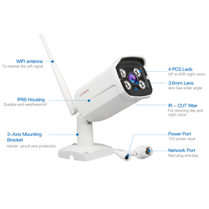 Venta directa de fábrica de vigilancia de red Wifi de la Cámara de bala cámara inalámbrica al aire libre Modo AP P2P bala IP Cámara - Product Image 4