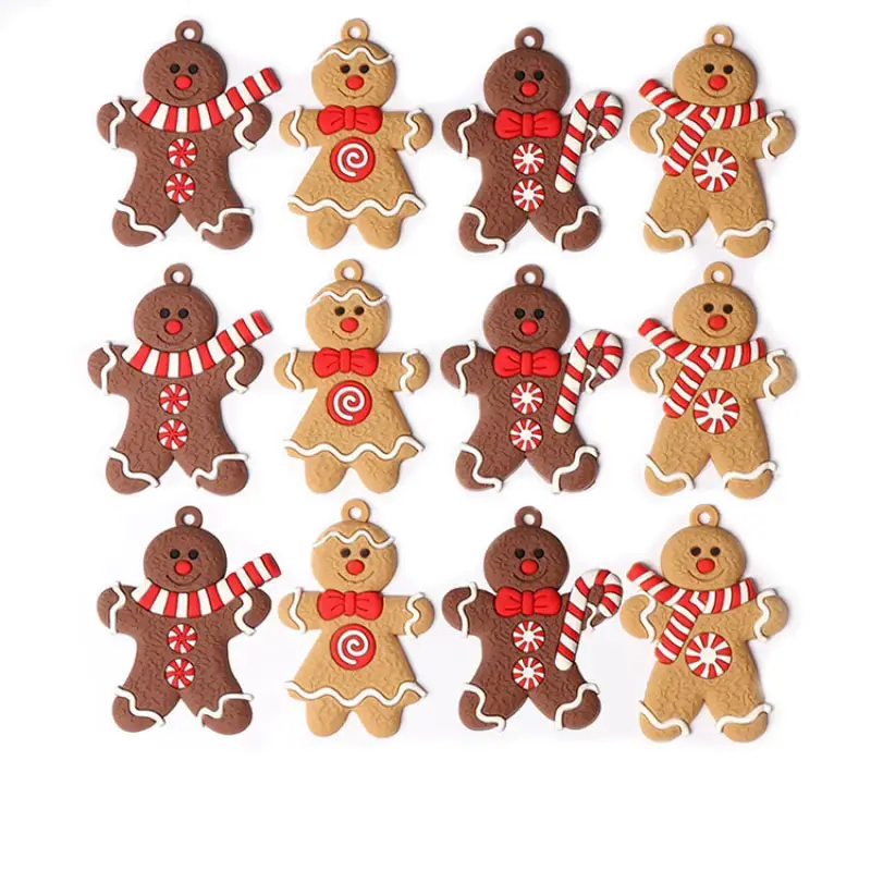 12pcs bonhomme en pain d'épice arbre de noël suspendu grand douze combo gratuit décoration de noël décor à la maison décoration de fête à thème