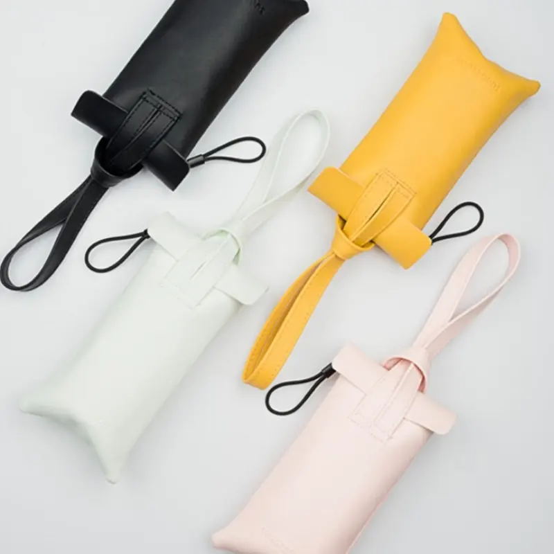 กระเป๋าเก็บร่มหนัง PU สีลูกกวาด,สำหรับเดินทางกระเป๋าถือแบบมีร่มกันแดดที่จับสำหรับกลางแจ้งขนาดเล็ก