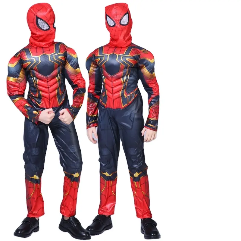Superheld Kinder Muskel Spiderman Kostüm Kind Cosplay Super Hero Halloween Kostüme Für Kinder Jungen Mädchen S-XL