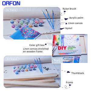 Orfon ภาพ LY270ระบายสีตามตัวเลขแบบ DIY ภาพทิวทัศน์สมจริงในฤดูหนาวภาพอิมเพรสชั่นนิสต์ภาพภูมิทัศน์แบบนามธรรมบนผืนผ้าใบไม่มีกรอบ - Product Image 4