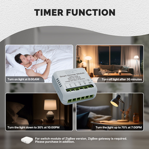 Tuya Zigbee Dimmer modülü zamanlayıcı Diy kesici Led ışık 2 yollu 1/2 Gang Zigbee Dimmer anahtarı ile Alexa Google ev - Product Image 4