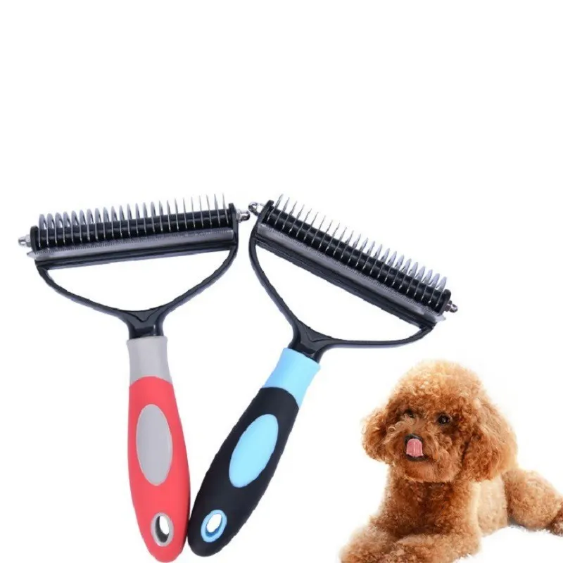 Forniture per animali domestici per cani e gatti 2-in-1 nodo slegatura pettine per capelli nuovo per depilazione pettine per capelli