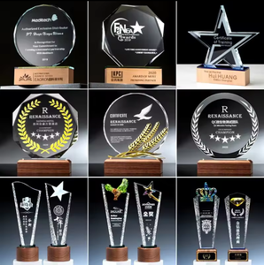 Mô hình phổ biến với độc đáo pha lê Trophy được khắc với huy chương, rắn gỗ tuyệt vời nhân viên hàng năm kỷ niệm Trophy - Product Image 4