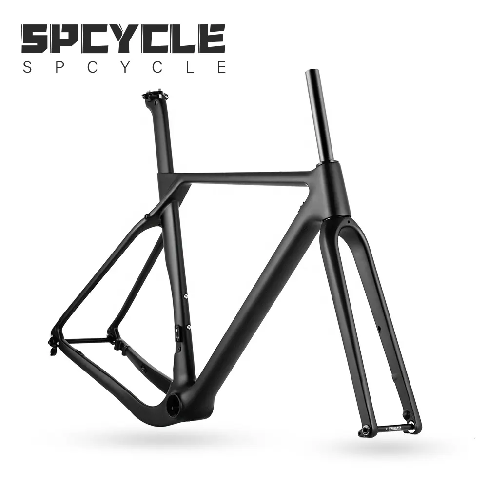 Telaio per bici da ciclocross Full Carbon Spcycle T1000 disco a montaggio piatto pneumatico Max 700x40C telaio in carbonio per bici da ghiaia