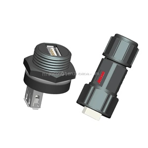 Jnicon USB 3.0 2.0อะแดปเตอร์แจ็คแผง Type-C คู่ซ็อกเก็ตปลั๊กตัวผู้-ตัวเมีย IP67กันน้ำ - Product Image 2