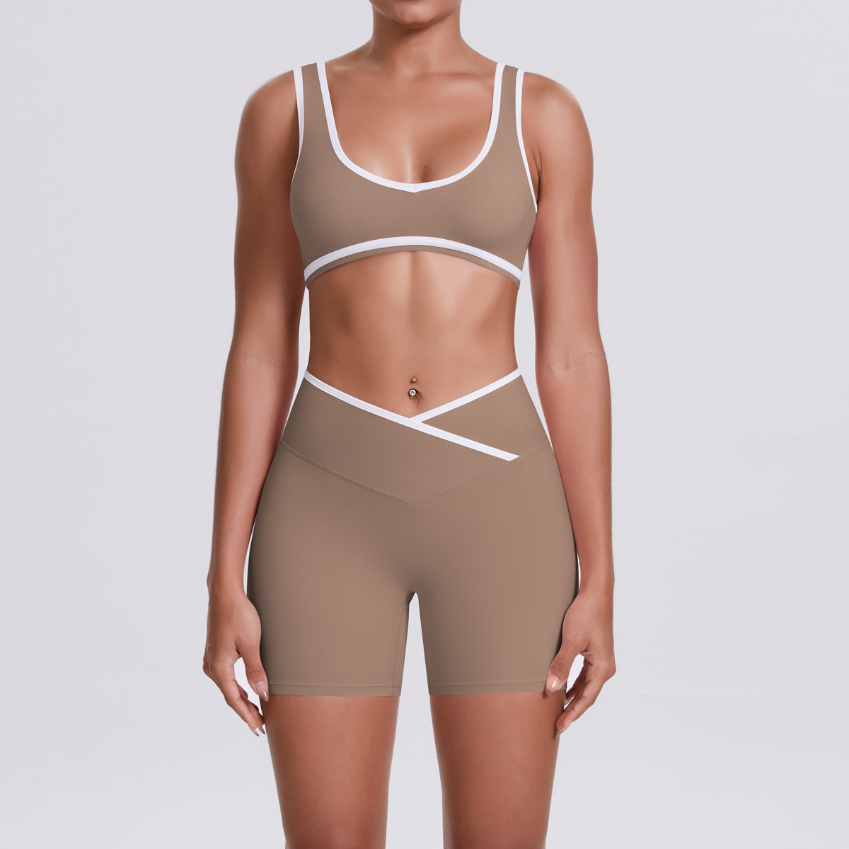 Ensemble soutien-gorge 4-7120 et short 7117 - Brun cacao
