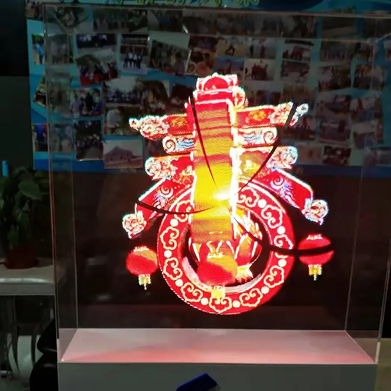 Proyector de publicidad, ventilador holográfico de holograma 3D, pantalla holográfica 3D para centro comercial, ventilador holograma 3D