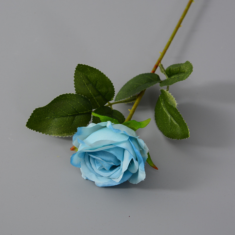7 cm de soie brute bleue