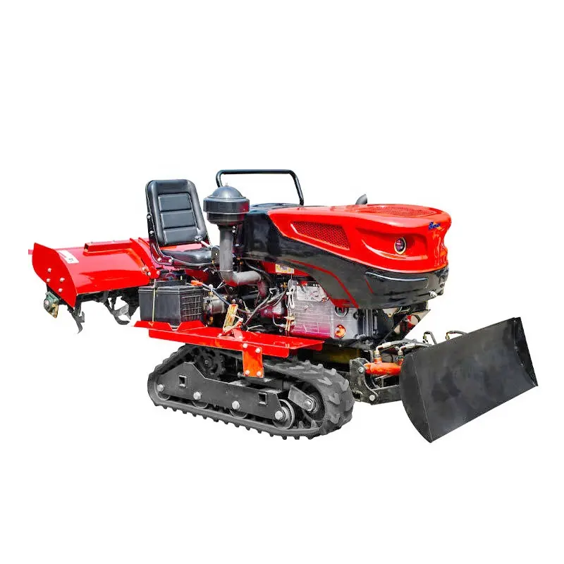 Hot Product Orderd Operating System Intermediate Steering Wheel Mini 20HP 35Hp Chain-track Tractor With Five Free Farm Tools