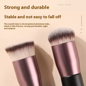 メイクブラシフラットトップファンデーションブラシ新着液体クリームウェットドライデュアル使用