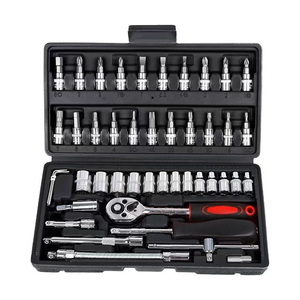 46 Pieces Socket Wrench Set Material Chrome Vanadium Steel Hand Auto Repair <strong>Tools</strong> Set <strong>Box</strong> Household <strong>Items</strong> - Product Image 1