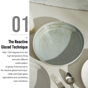 Di alta qualità Eco Friendly forma irregolare blu porcellana bianca profonda zuppa piatti ceramica Pasta piatto cena per ristoranti - Product Image 3