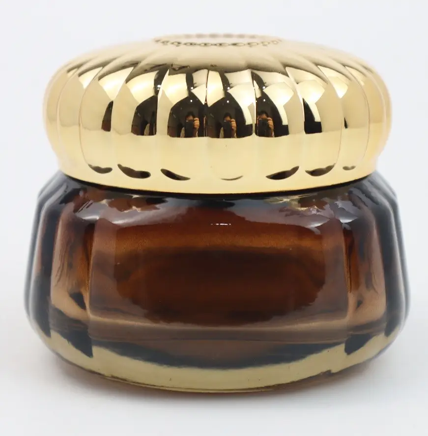 Nouveau produit 130ml pots ronds de couleur noire givrée pots de crème cosmétique en verre Popular