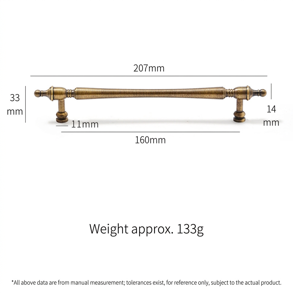 L207mm*espacement des trous 160mm