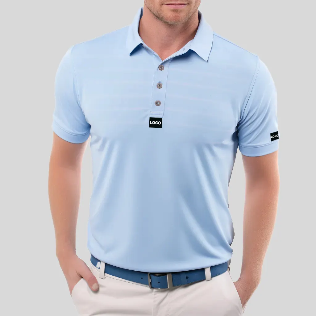 Abbigliamento sportivo personalizzato a sublimazione confortevole da uomo a manica corta Polo camicie da Golf in bianco