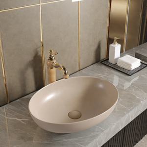 Avrupa tasarım tarzı lavabo mat pembe Oval tezgah lavabosu lavabo otel kullanımı için - Product Image 6