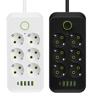 多重保护 6 插座智能电源板 2 米延长线插座 带 USB C 型充电端口 - Product Image 1