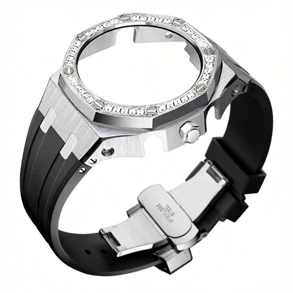 Coque Diamond 4ème génération avec bracelet en silicone noir