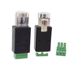 RJ45 a RS485 Terminal de tornillo de 3 pines Adaptador de red Convertidor de bloque Conector de cabeza de cristal - Product Image 5