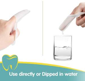 Oral ağız diş temizliği için doğal organik ayrı ayrı sarılmış ıslak mendil parmak tipleri - Product Image 3