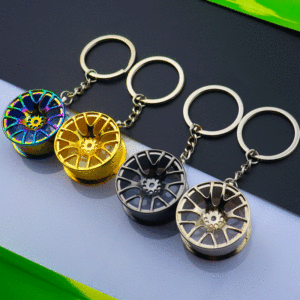 批发定制金属汽车钥匙扣汽车轮毂形状轻钥匙扣合金制成 - Product Image 3