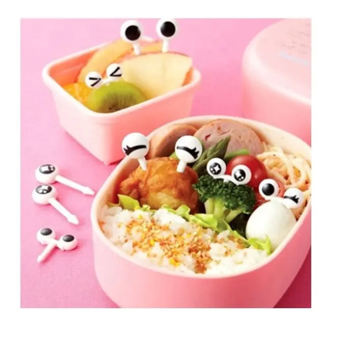 Groothandel Pick Vork Tool Safe Schattige Eco-Vriendelijke Creatieve Plastic Voedsel Plukt Fruit Vorken Dier Kawaii Spiesjes Voor Kinderen Lunchbox