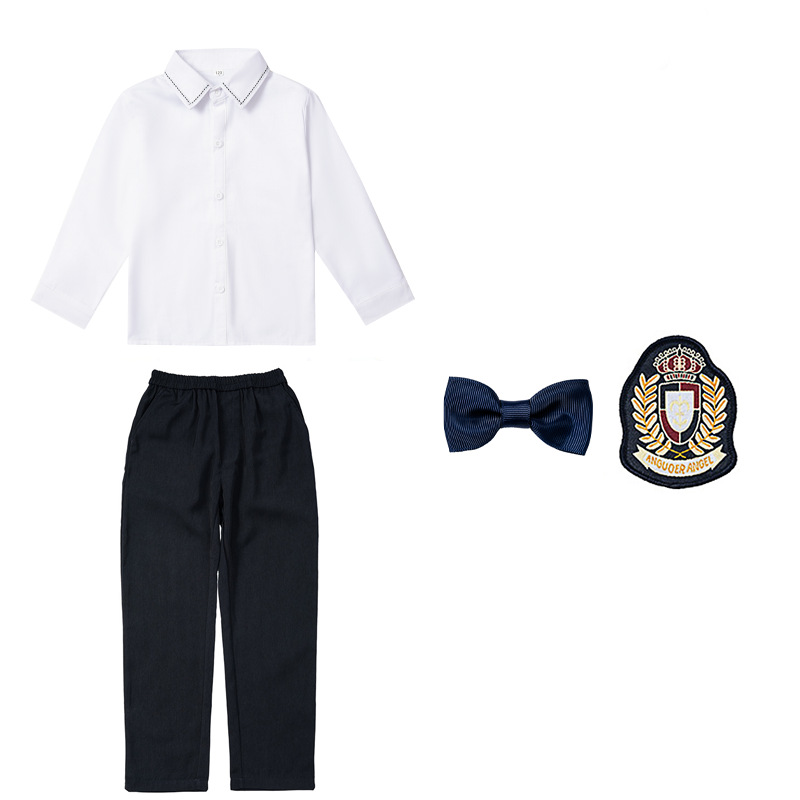 Camisa blanca + pantalón azul marino + pajarita Azul Marino