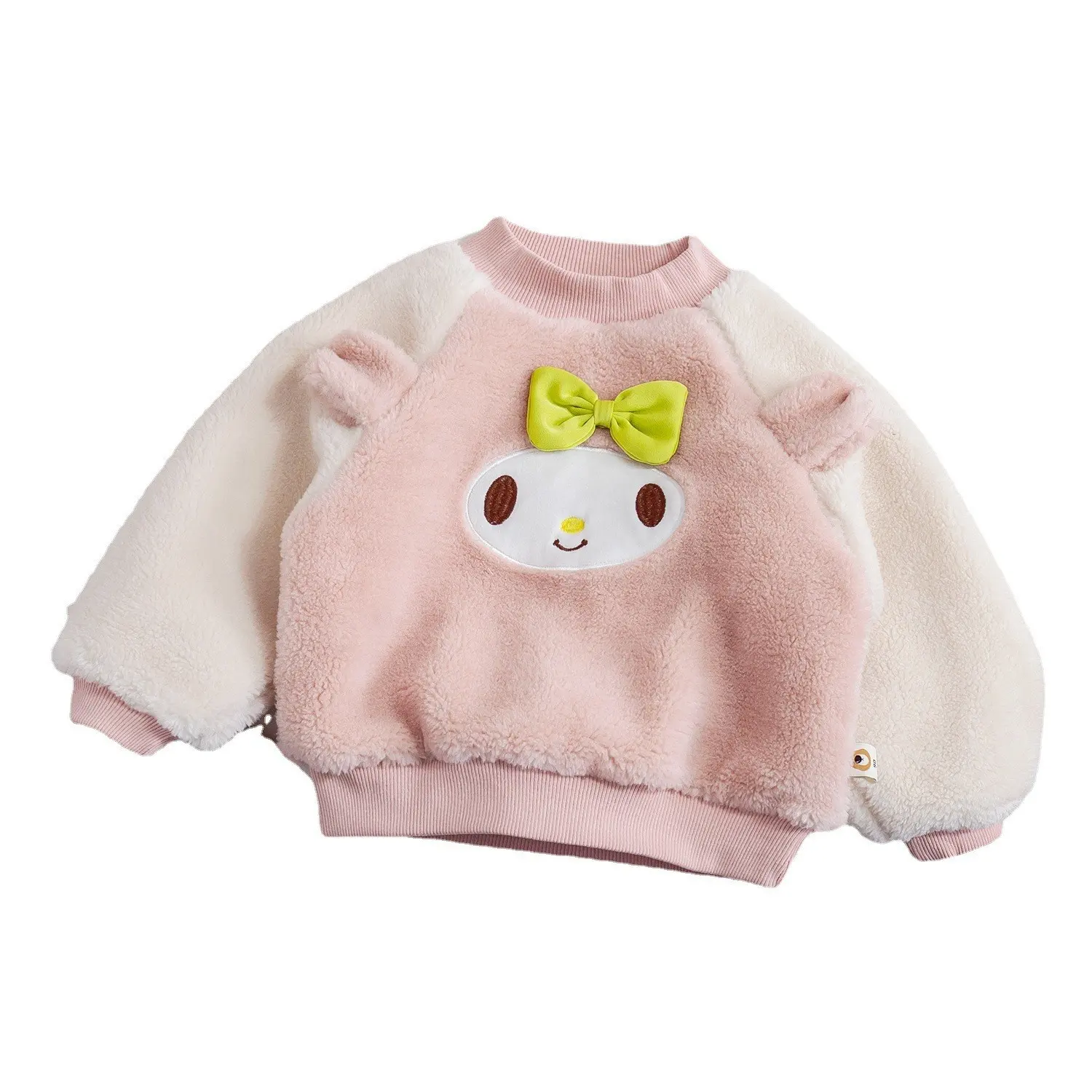 Hao Baby 2024 Otoño e Invierno nuevos pijamas de felpa para niños grueso Coral polar dibujos animados ropa de casa traje cálido