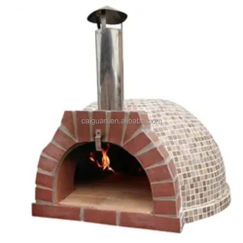 Horno de gas Estufa de pizza italiana Estufa de pizza de ladrillo de gas Horno de pizza de madera