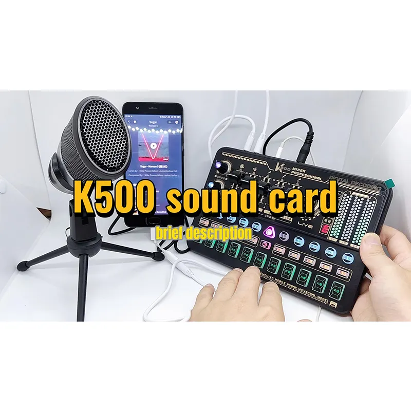 La migliore scheda Audio esterna grande scheda Audio K500 supporto per scheda Audio 2 MIC 2 telefoni Live Stream Podcast Equipment Studio di registrazione