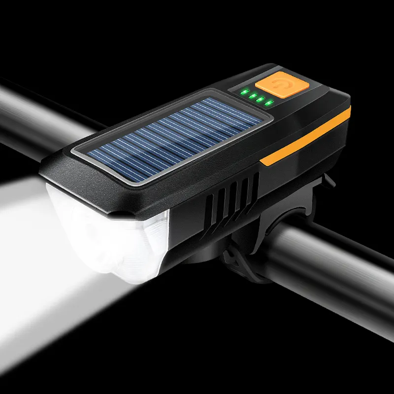 MTB Солнечный передний свет динамик супер яркий водонепроницаемый, солнечный и USB зарядка двойного назначения езда оборудование светодиодный велосипедный передний свет