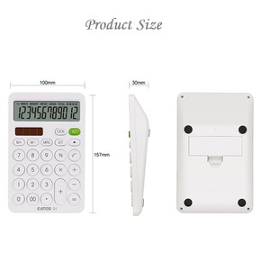 12 Digit White Blue Orange Battery and Solar Power Desk Calculator Large Big Buttons Financial Business <strong>Accounting</strong> <strong>Tool</strong> - Product Image 1