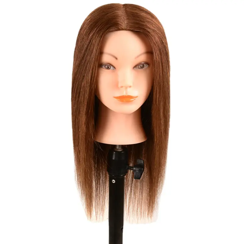 Testa piena di capelli umani modello di modello di taglio di taglio di capelli testa di bambola decolorante testa di manichino caldo soffio con capelli